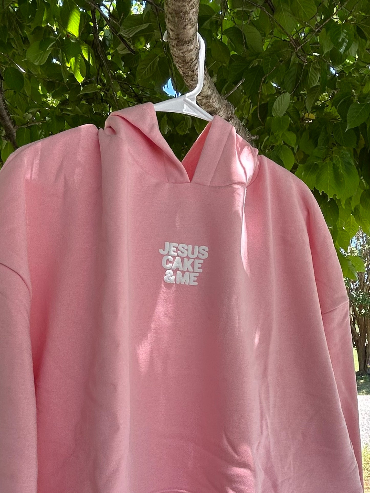 Hoodies :: JCM in White on Soft Pink
