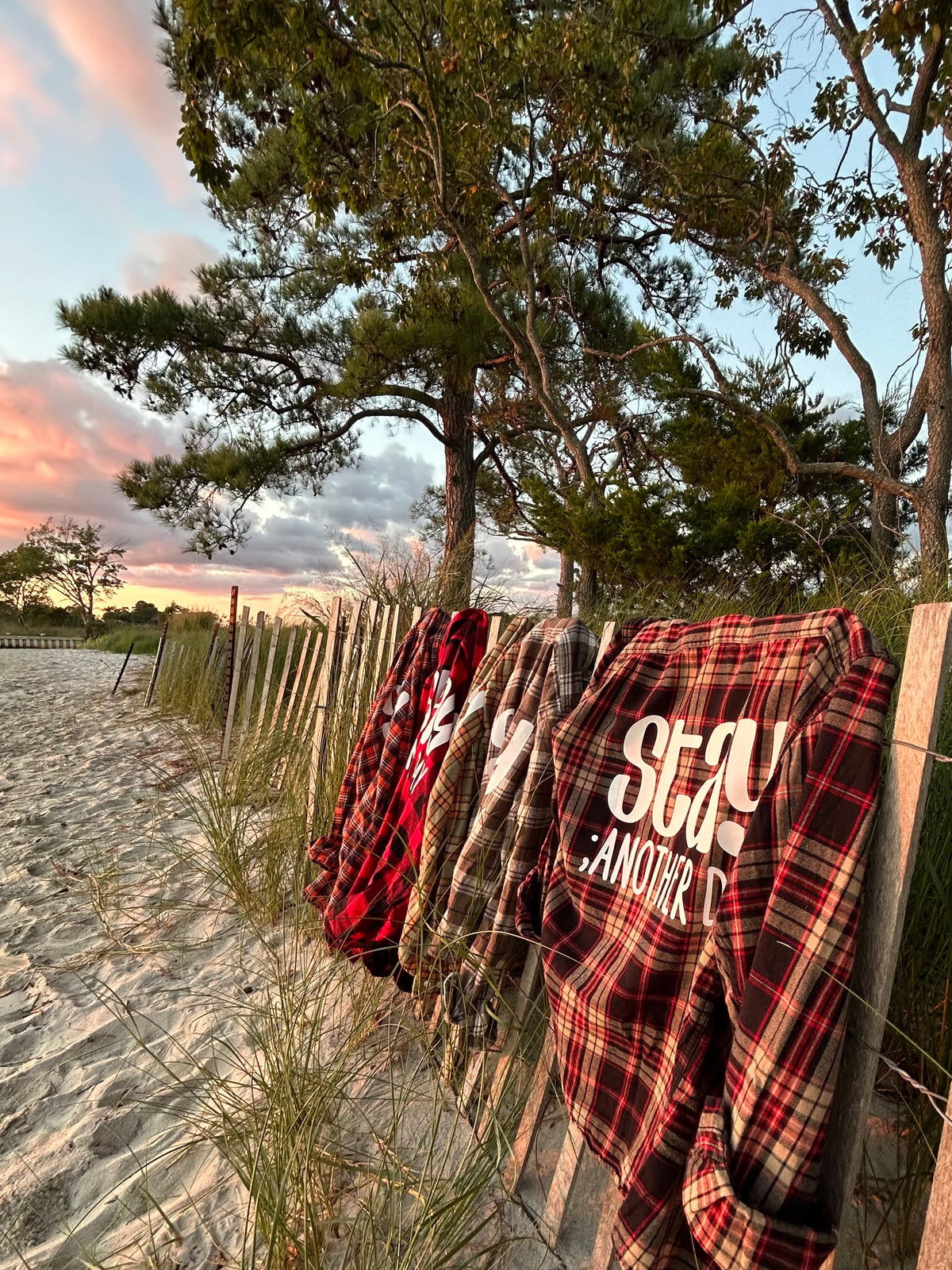 Stay ; ANOTHER DAY Flannel in Sage, Orange, & Charcoal