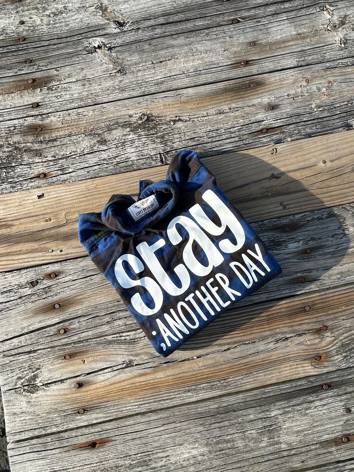 Stay ; ANOTHER DAY Flannel in Navy & Black Buffalo